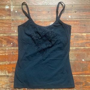 Blackheart Heart and Cross Cami Top Size Medium